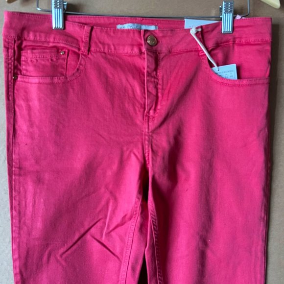 Lot of 2 ZARA TRF Trafaluc Denim Jeans NWT Salmon NWOT Blue US Size 10 - Picture 3 of 16